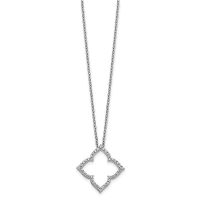 14K Weißgold Echt Diamant 18 Zoll Halskette