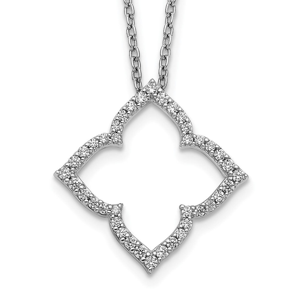14K Weißgold Echt Diamant 18 Zoll Halskette