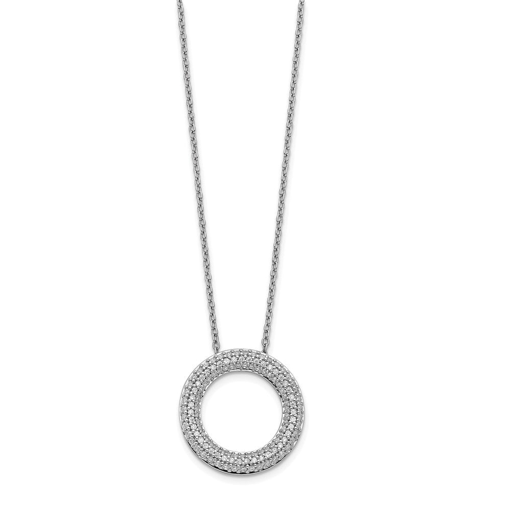 14K Weißgold Echt Diamant Kreis 18 Zoll Halskette
