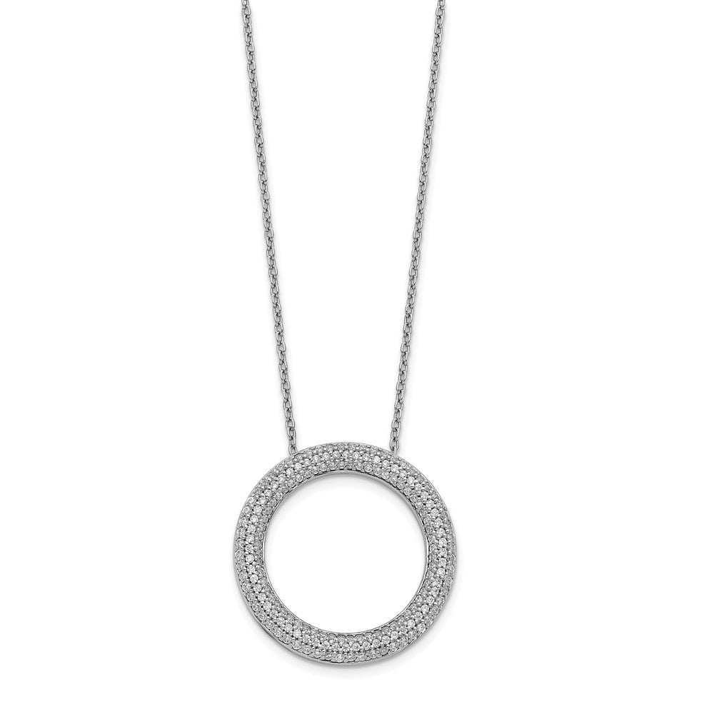 14K Weißgold Echt Diamant Kreis Halskette