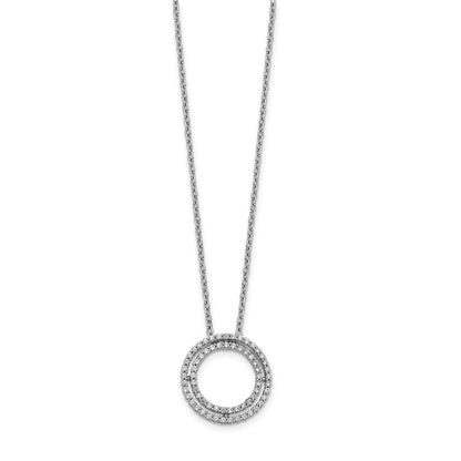 14K Weißgold Echt Diamant Kreis Halskette