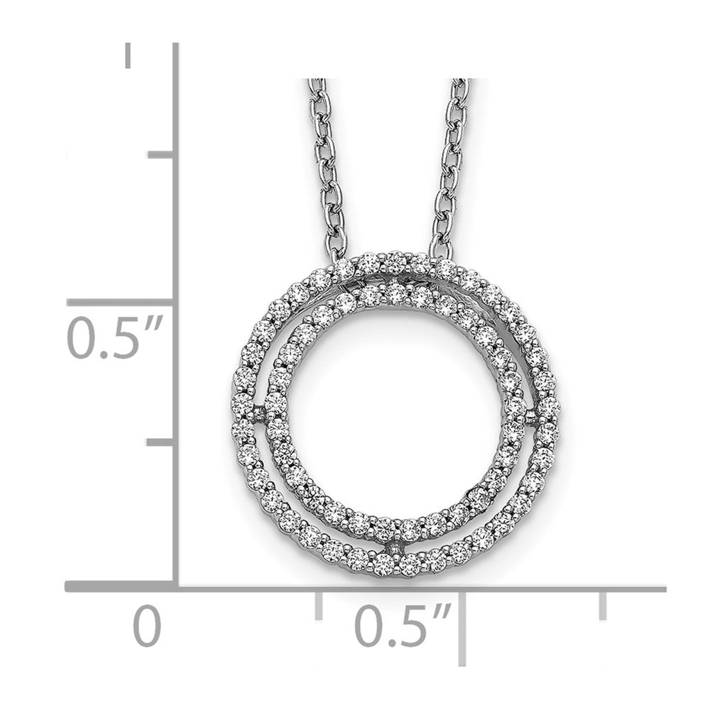 14K Weißgold Echt Diamant Kreis Halskette