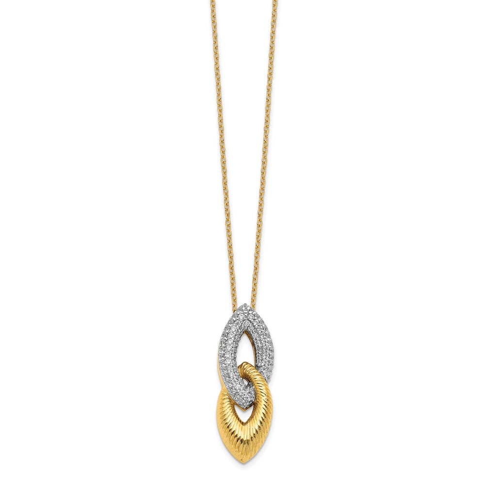 14K Gelbgold Echt Diamant 18 Zoll Halskette