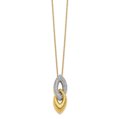 14K Gelbgold Echt Diamant 18 Zoll Halskette