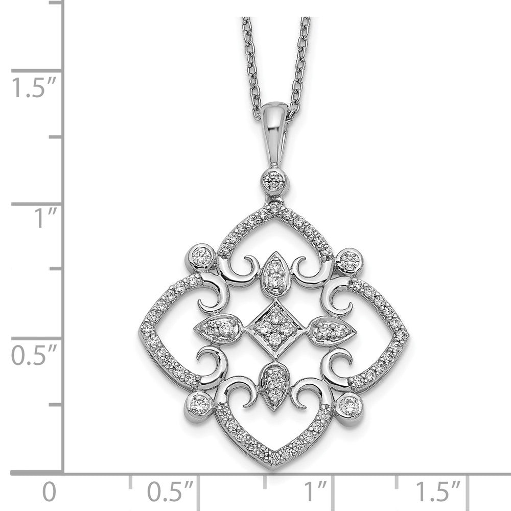 14K Weißgold Echt Diamant Vintage 18 Zoll Halskette