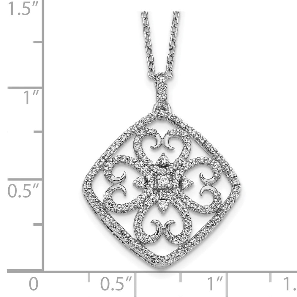 14K Weißgold Echt Diamant Vintage Halskette
