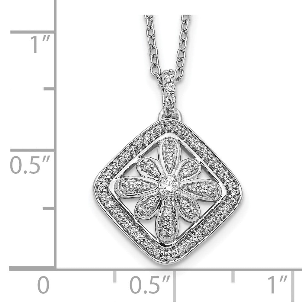 14K Weißgold Echt Diamant Vintage 18 Zoll Halskette