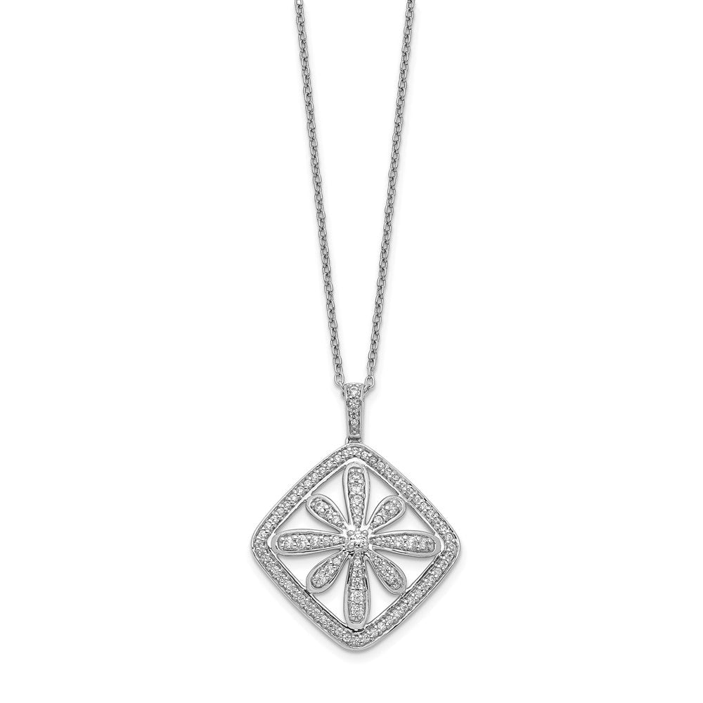 14K Weißgold Echt Diamant Vintage Halskette