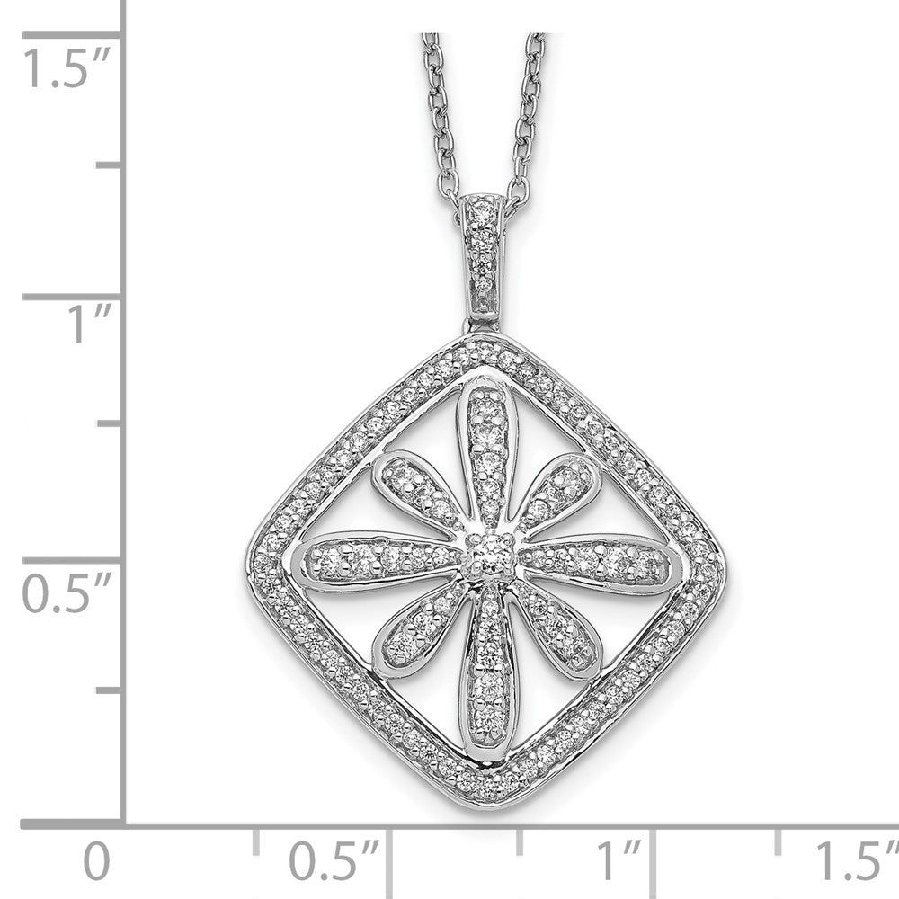 14K Weißgold Echt Diamant Vintage Halskette