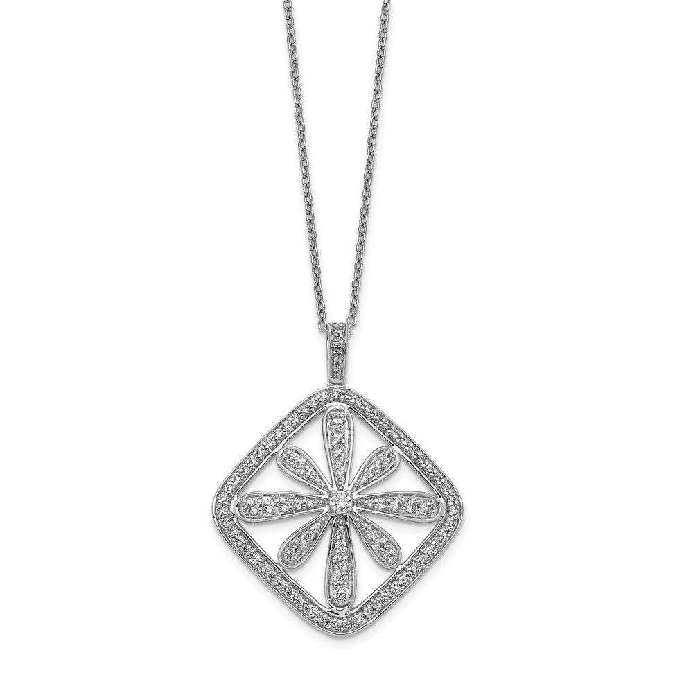 14K Weißgold Echt Diamant Vintage Halskette
