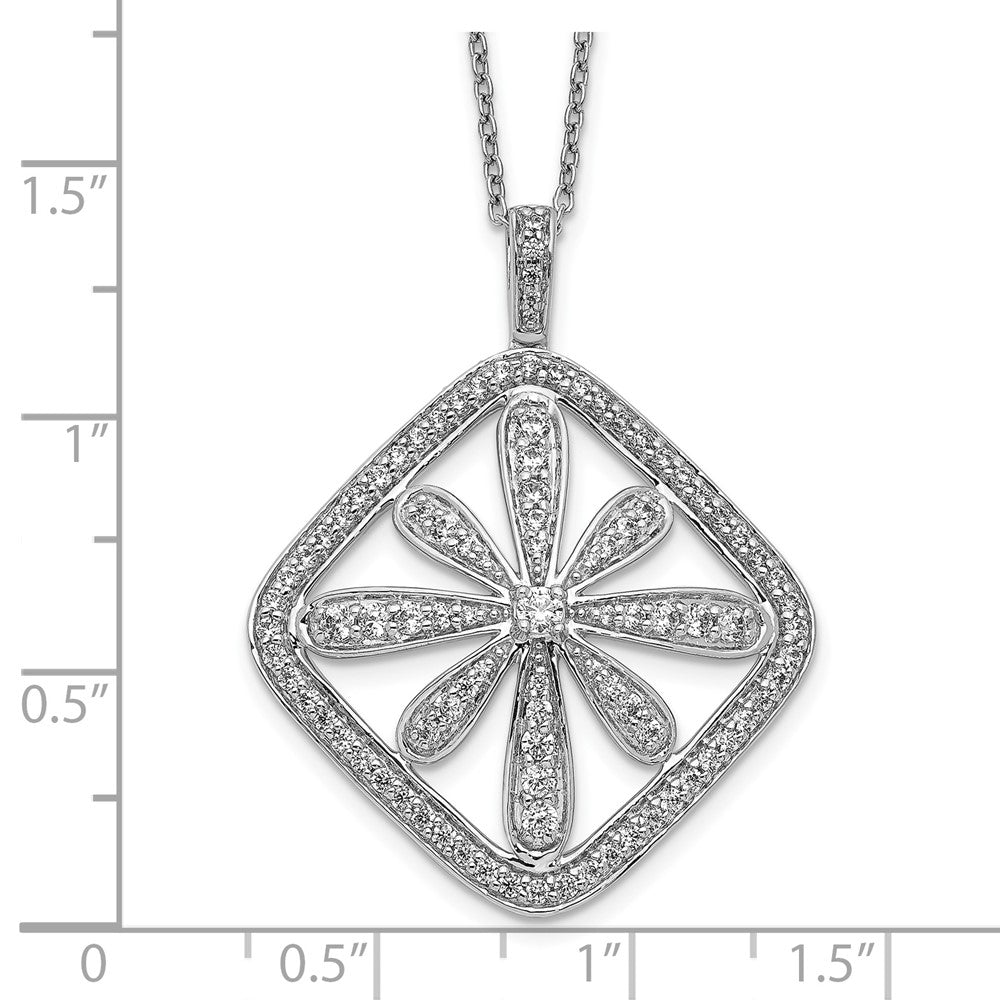 14K Weißgold Echt Diamant Vintage Halskette