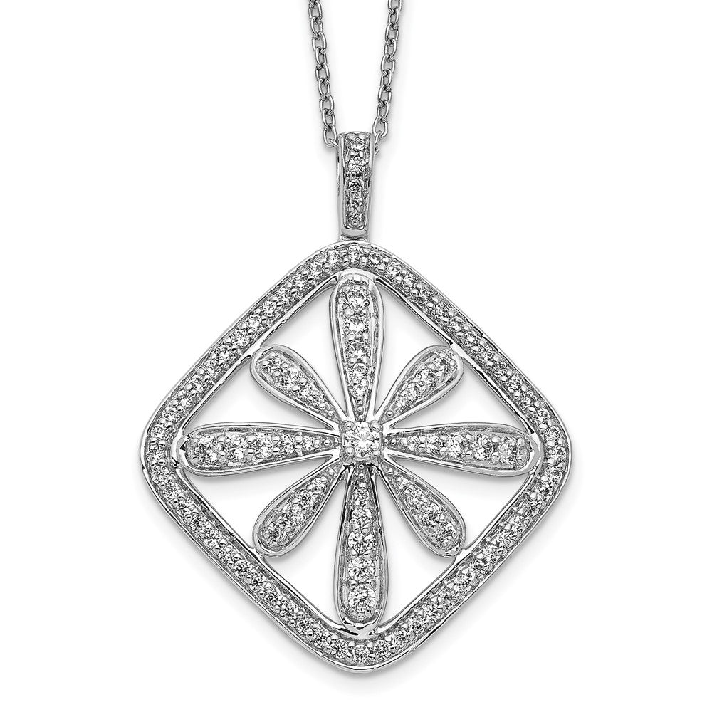 14K Weißgold Echt Diamant Vintage Halskette