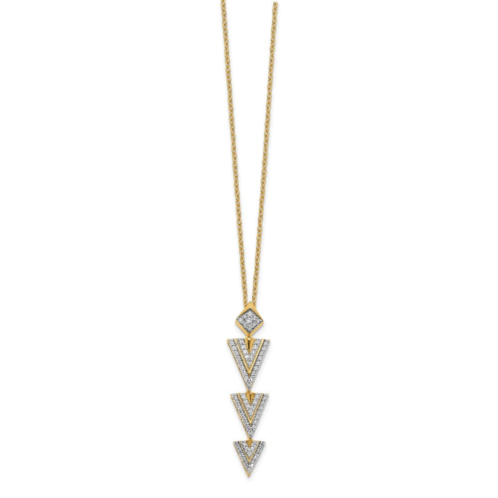 14K Gelbgold Echt Diamant 18 Zoll Halskette