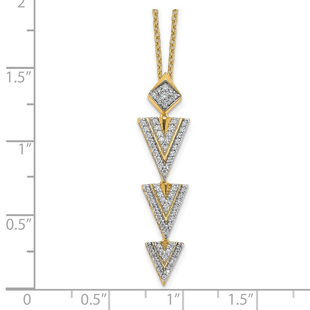 14K Gelbgold Echt Diamant 18 Zoll Halskette
