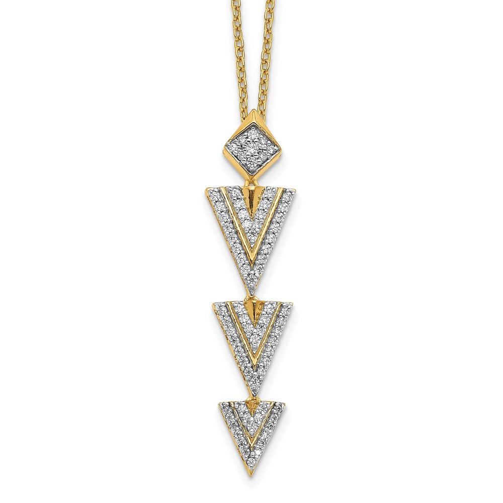 14K Gelbgold Echt Diamant 18 Zoll Halskette