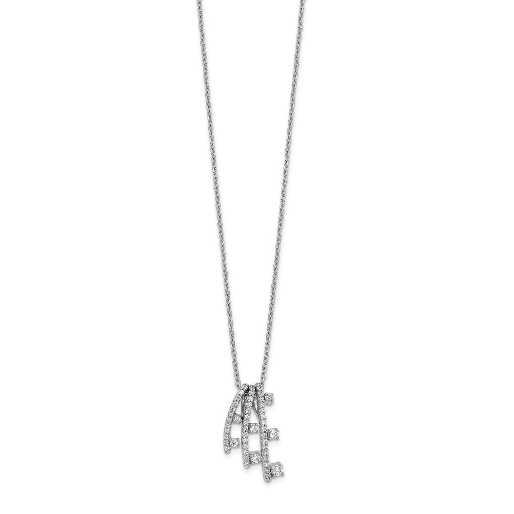 14K Weißgold Echt Diamant Halskette