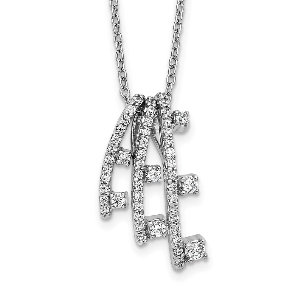 14K Weißgold Echt Diamant Halskette
