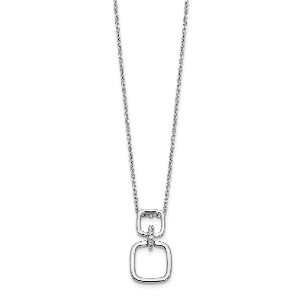 14K Weißgold Echt Diamant Squares Halskette
