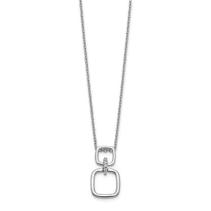 14K Weißgold Echt Diamant Squares Halskette
