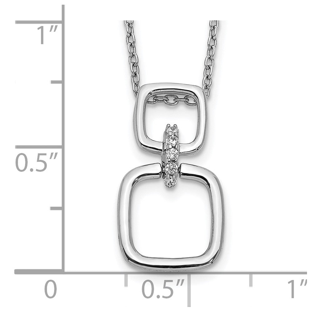 14K Weißgold Echt Diamant Squares Halskette
