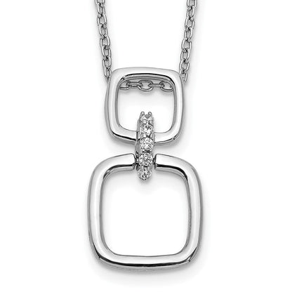 14K Weißgold Echt Diamant Squares Halskette