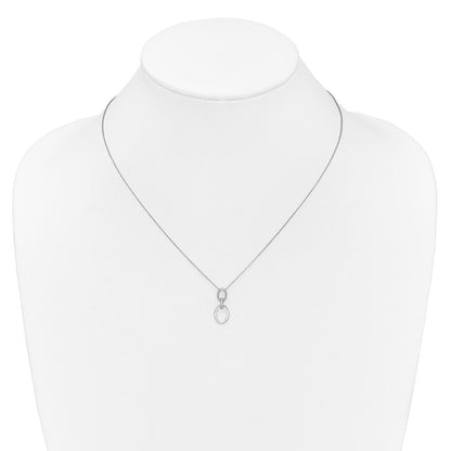 14K Weißgold Echt Diamant Ovals 18 Zoll Halskette