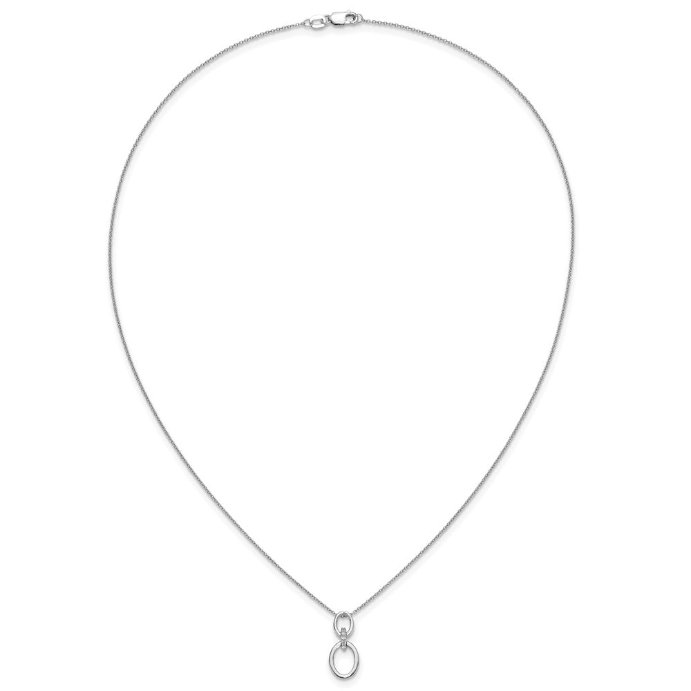 14K Weißgold Echt Diamant Ovals 18 Zoll Halskette