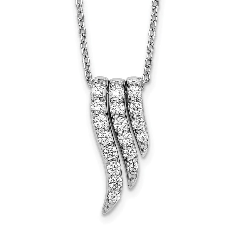 14K Weißgold 0,5 ct. Laborgezüchteter Diamant VS/SI+ G+ 18 Zoll Baumelanhänger-Halskette