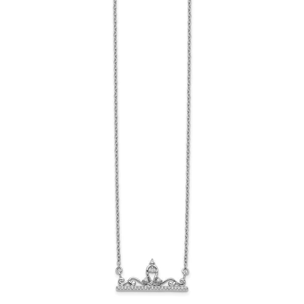 14K Weißgold Echt Diamant Tiara Halskette