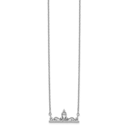 14K Weißgold Echt Diamant Tiara Halskette