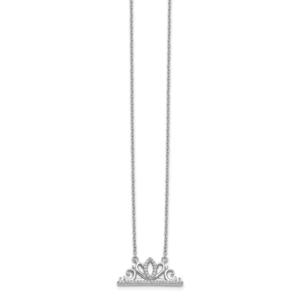 14K Weißgold Echt Diamant Tiara Halskette