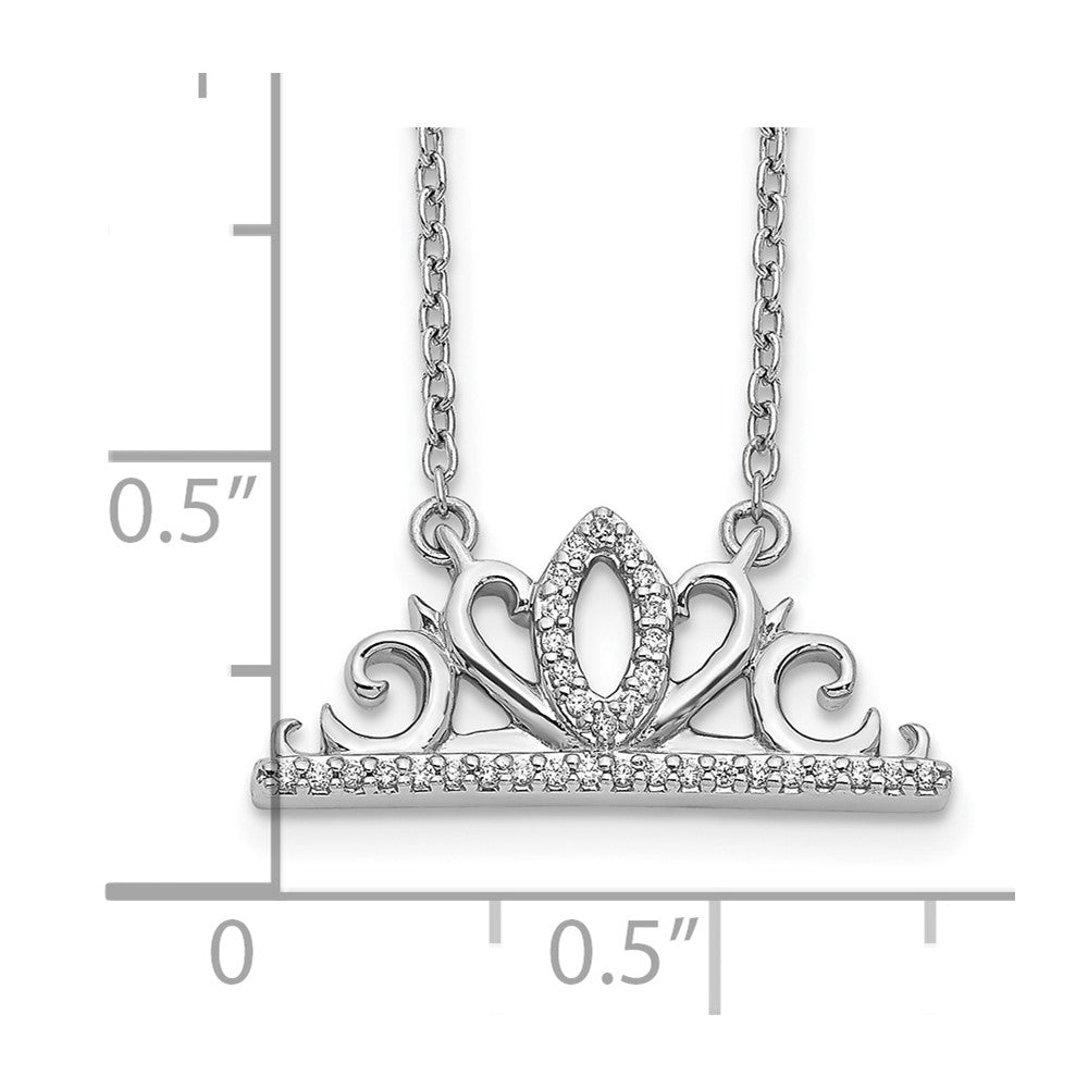 14K Weißgold Echt Diamant Tiara Halskette