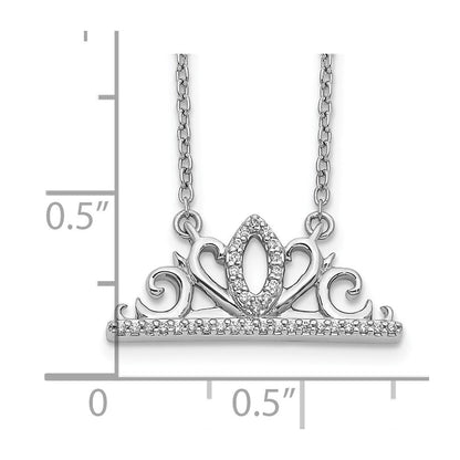 14K Weißgold Echt Diamant Tiara Halskette