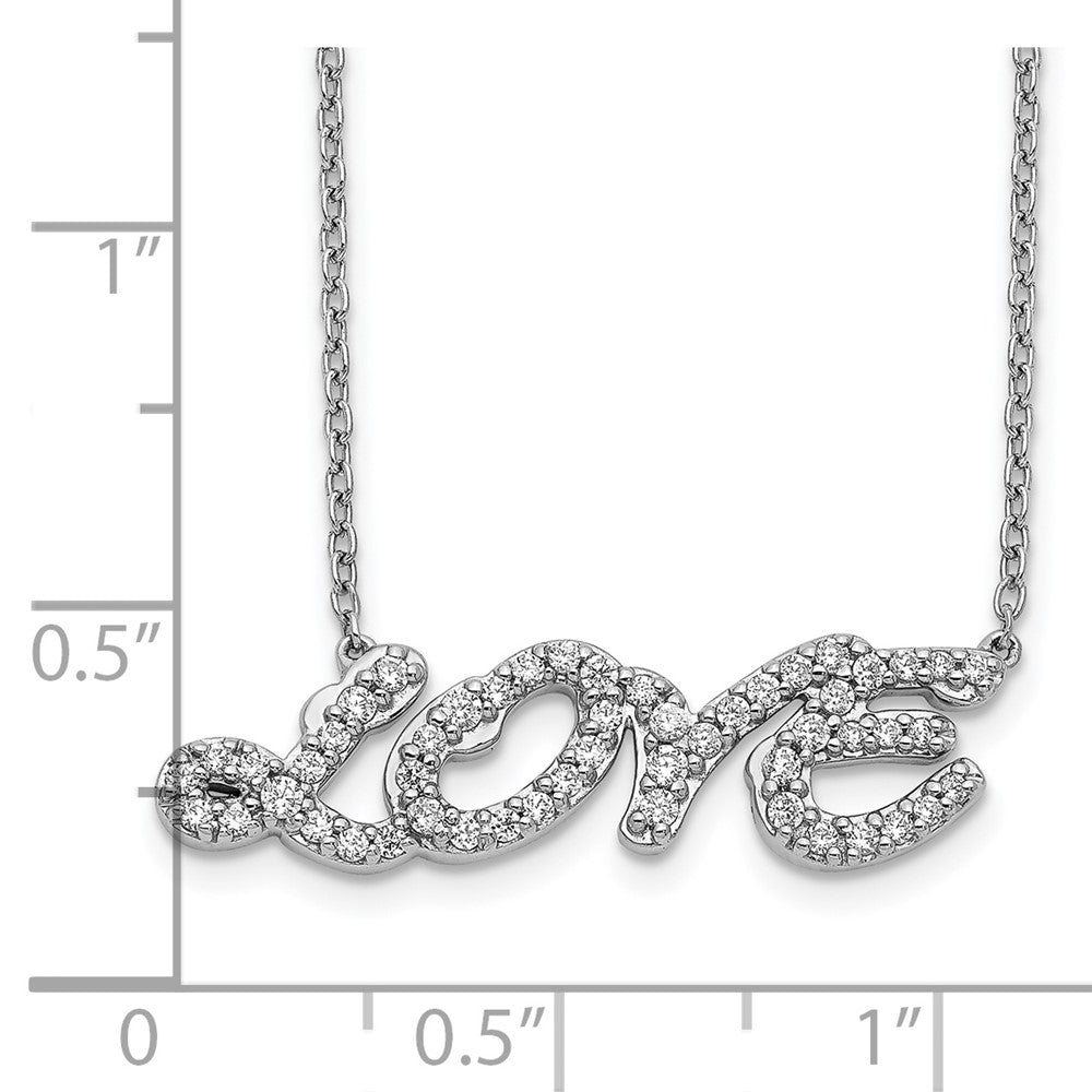 14K Weißgold Echt Diamant Liebe Halskette