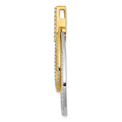 14K Bicolor-Gold Anhänger mit 1 ct. echten Diamanten, doppelte Tropfenform