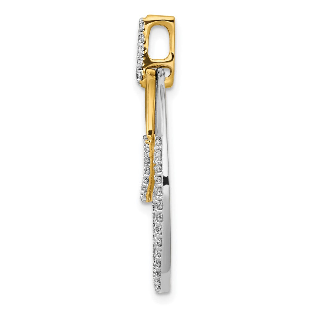 14K Bicolor-Gold Anhänger mit 0,5 ct. echten Diamanten, Fancy Ovale