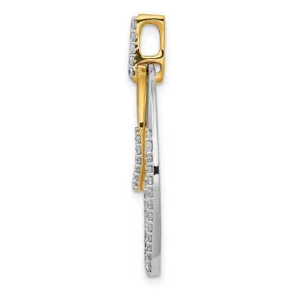 14K Bicolor-Gold Anhänger mit 0,5 ct. echten Diamanten, Fancy Ovale