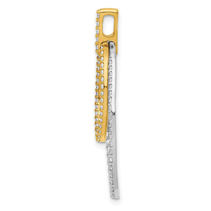 14K Bicolor Gold Anhänger mit doppeltem Oval und 0,5 ct. echten Diamanten