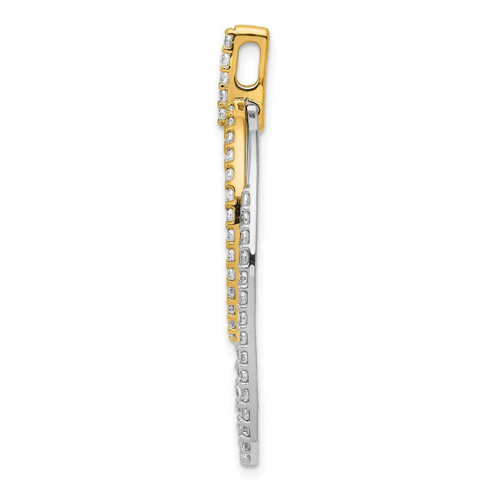 14K Bicolor-Gold 1 ct. Echter Diamant Doppel-Oval-Anhänger