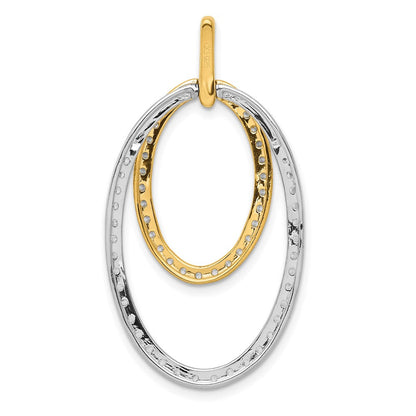 14K Bicolor-Gold 1 ct. Echter Diamant Doppel-Oval-Anhänger