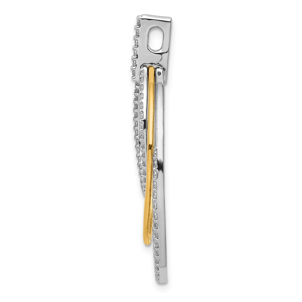 14K Bicolor Gold 0,5 ct. Echter Diamant Fancy Dreifach-Oval-Anhänger