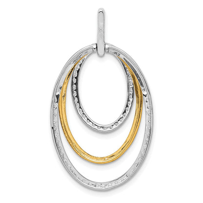 14K Bicolor Gold 0,5 ct. Echter Diamant Fancy Dreifach-Oval-Anhänger