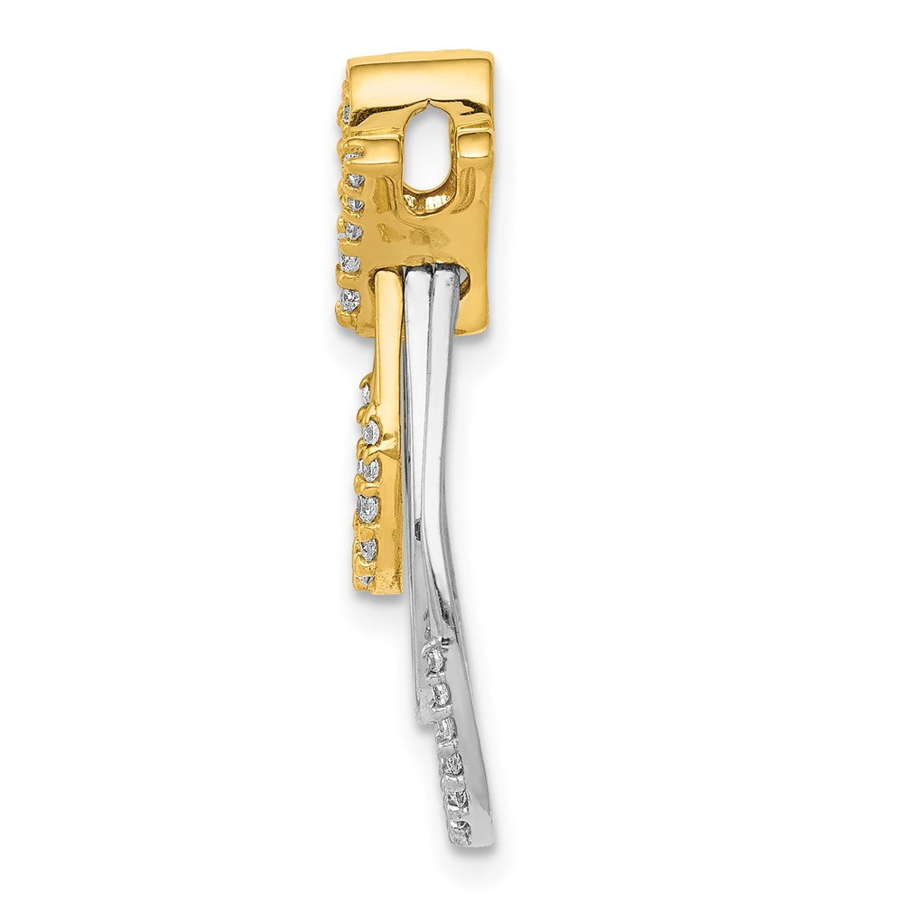 14K Bicolor-Gold Dreifach-Tropfenanhänger mit 0,25 ct. echten Diamanten