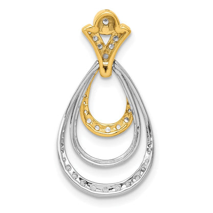 14K Bicolor-Gold Dreifach-Tropfenanhänger mit 0,25 ct. echten Diamanten