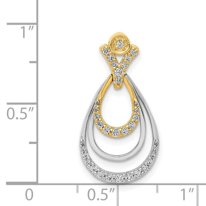 14K Bicolor-Gold Dreifach-Tropfenanhänger mit 0,25 ct. echten Diamanten