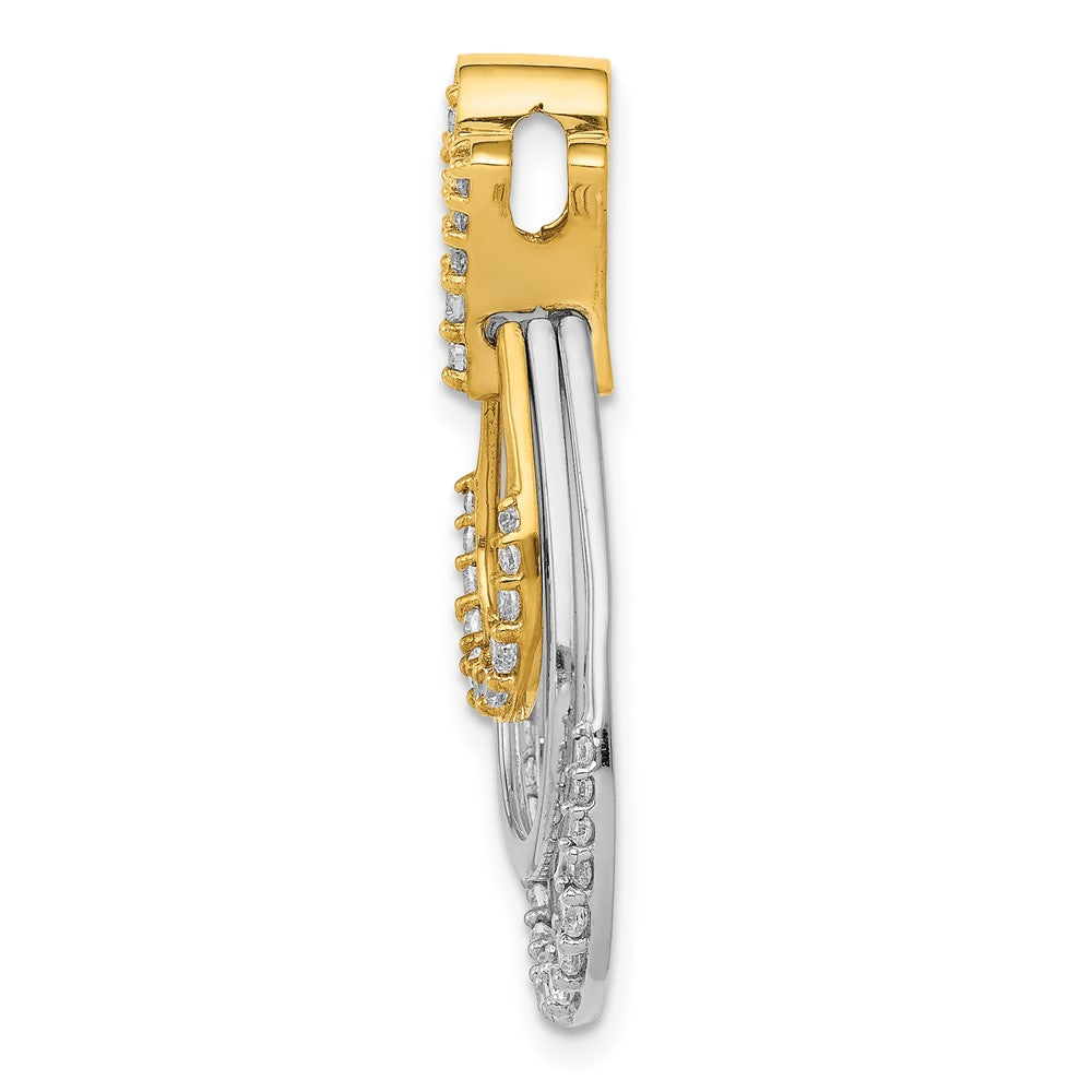 14K Bicolor-Gold Anhänger mit dreifachem Tropfen und 0,5 ct. echten Diamanten