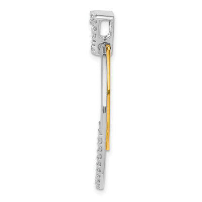 14K Bicolor-Gold Anhänger mit doppeltem Kreis, Fancy-Design, 0,5 ct. echte Diamanten