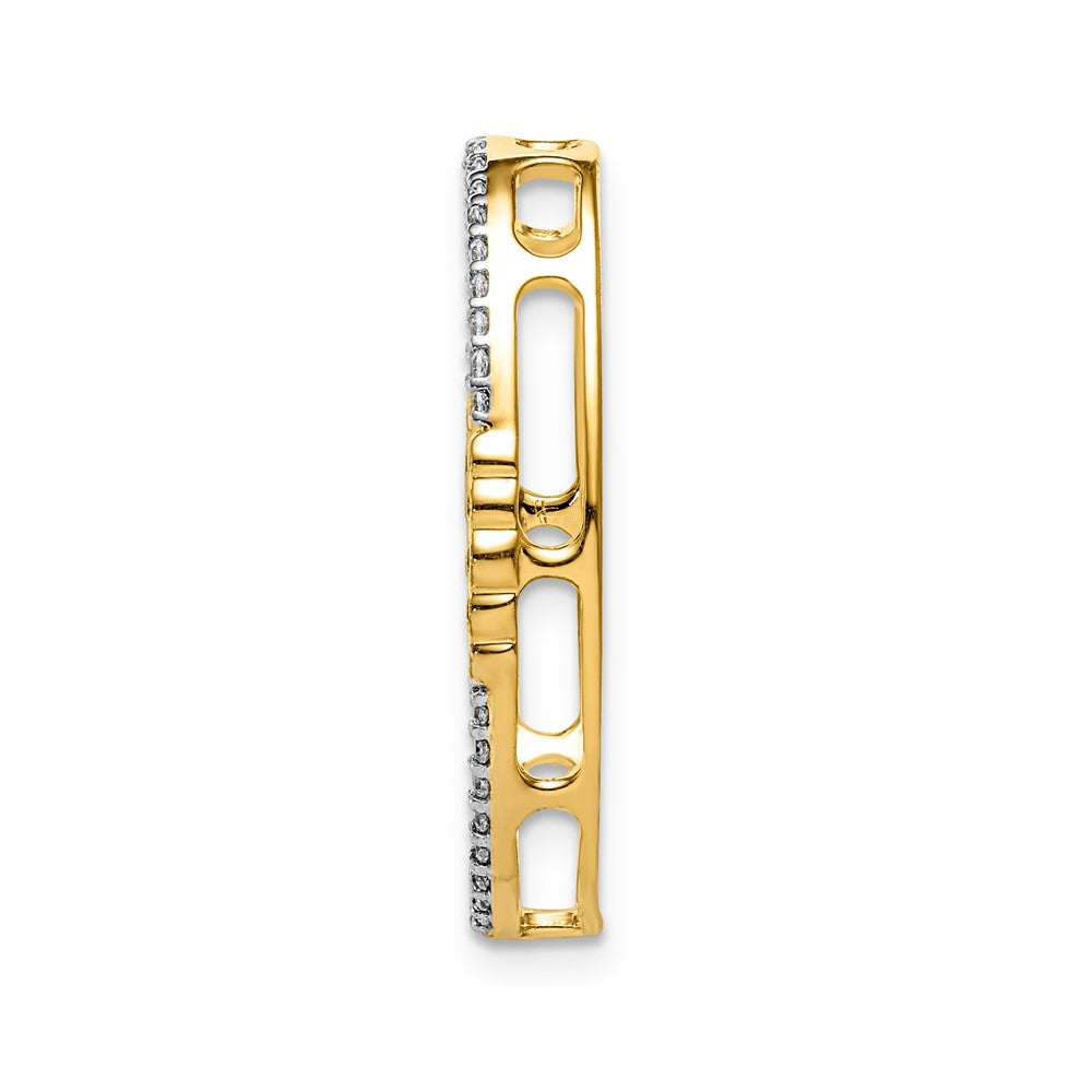 14K Weißgold 1/4ct. Echt Diamant Oval Kette Anhänger