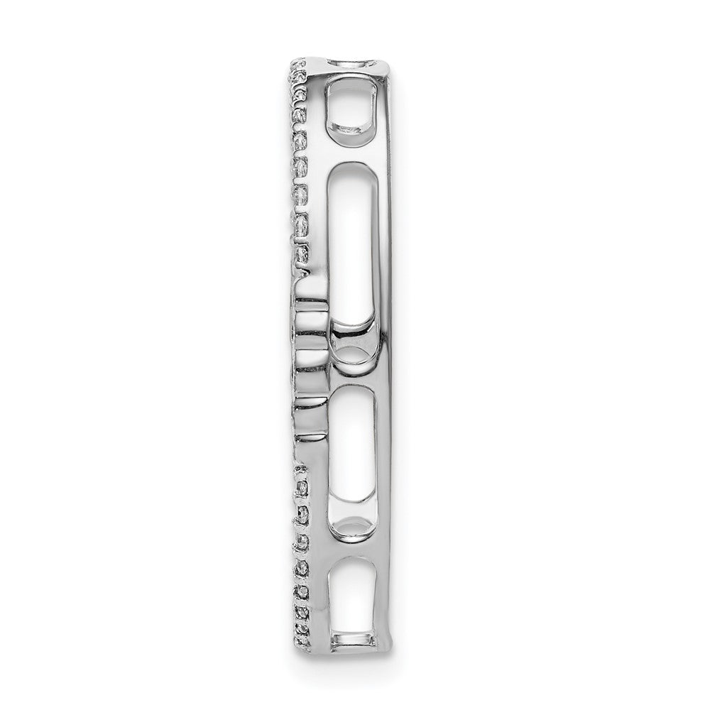 14K Weißgold 1/4ct. Echt Diamant Oval Kette Anhänger