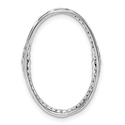 14K Weißgold 1/4ct. Echt Diamant Oval Kette Anhänger